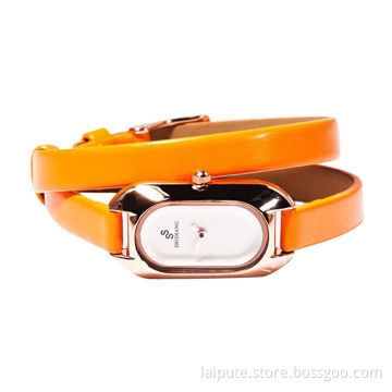 Leather Ladies' Fashionable Wristwatches, Stainless Steel Case Material, Customized Logos Welcome